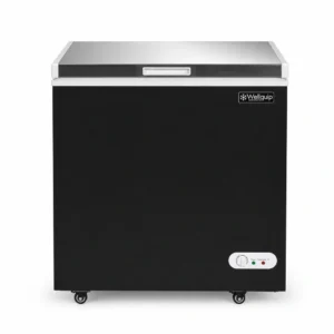 Black storage chest freezer for cafés, takeaway shops and compact kitchens