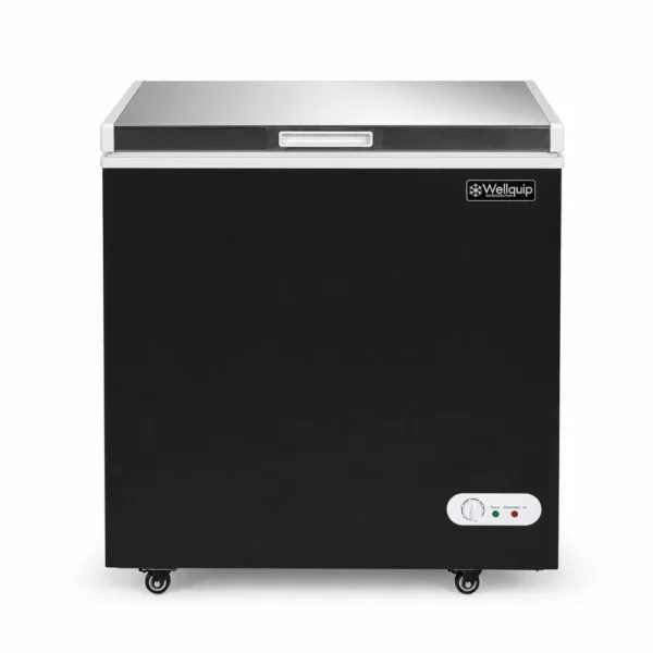 Black storage chest freezer for cafés, takeaway shops and compact kitchens