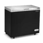 Black storage chest freezer for cafés, takeaway shops and compact kitchens