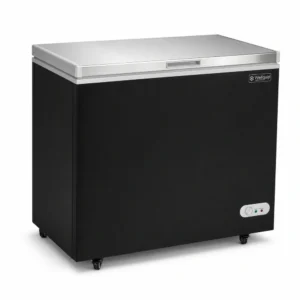 Black storage chest freezer for cafés, takeaway shops and compact kitchens