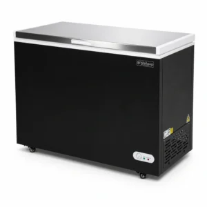 Black storage chest freezer for cafés, takeaway shops and compact kitchens