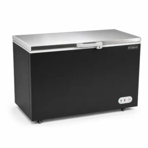 Black storage chest freezer for cafés, takeaway shops and compact kitchens