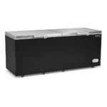 Black storage chest freezer for cafés, takeaway shops and compact kitchens