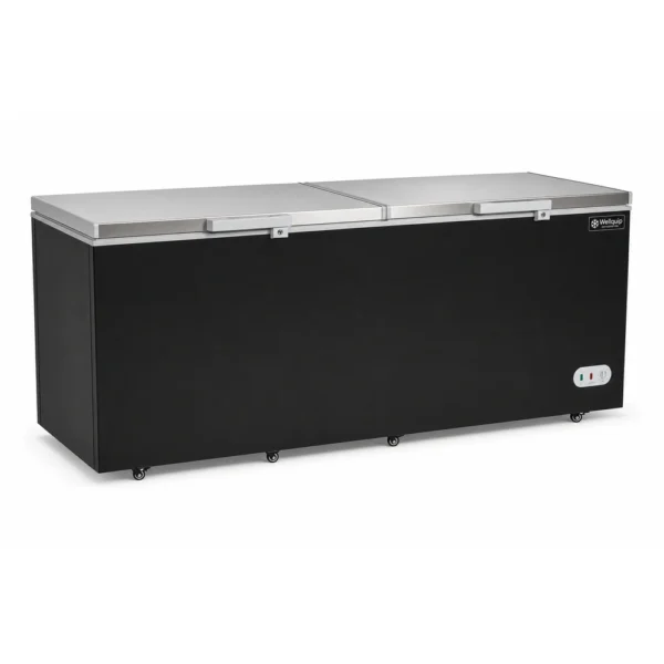 Black storage chest freezer for cafés, takeaway shops and compact kitchens