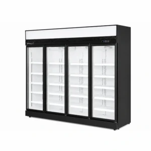 Commercial upright display fridge for chilled food merchandising