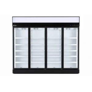 Wellquip 2100L 4 door upright display fridge front view