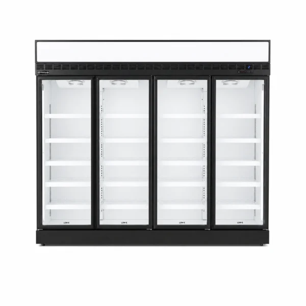 LA4X_Front with doors closed Wellquip 2100L 4 door upright display fridge front view