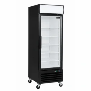1 door upright display fridge with glass doors and LED lighting