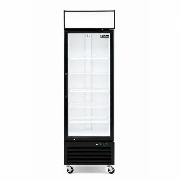 Wellquip 620L 1 door upright display fridge LA81 front view