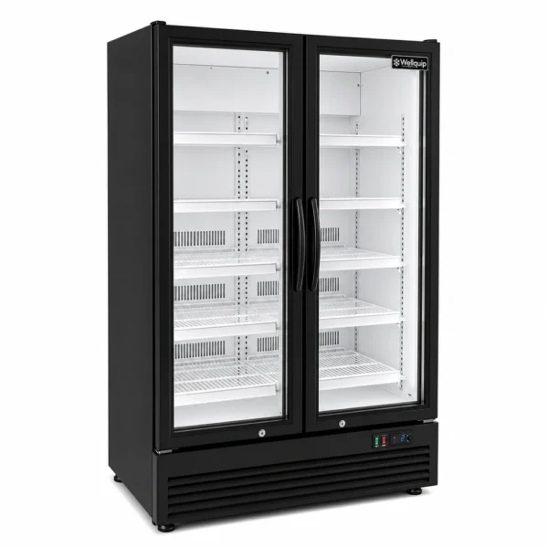 LG300A_Front-left with doors closed Mid-height glass door fridge with adjustable shelves