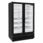 Mid-height glass door fridge with adjustable shelves