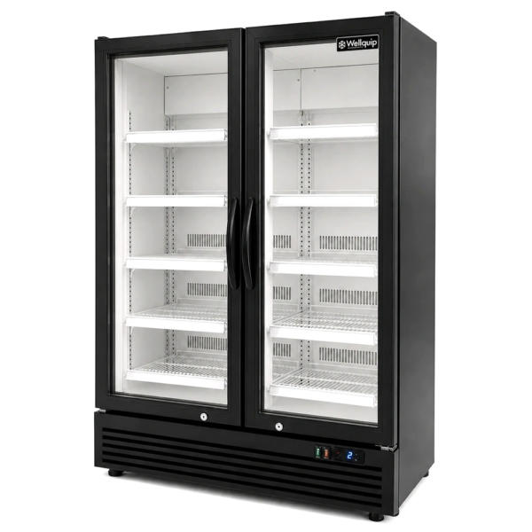 Two door drinks display fridge for supermarkets