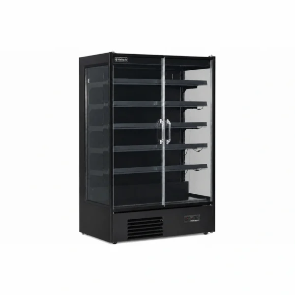 Commercial multideck display fridge with glass doors