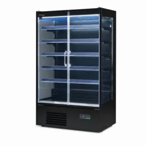 2 door commercial merchandising fridge with Low-E glass