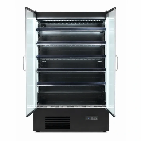 Commercial display fridge with air curtain cooling