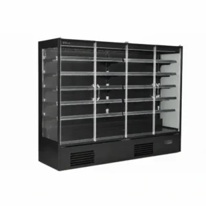 Black multideck display fridge for retail stores