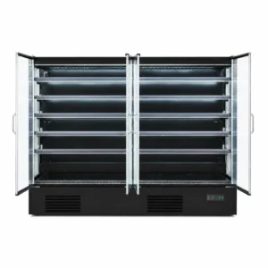 Commercial display fridge with air curtain cooling