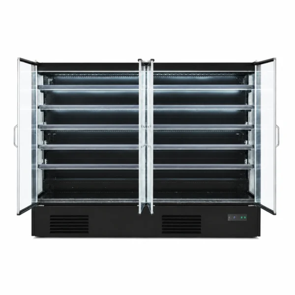 Commercial display fridge with air curtain cooling