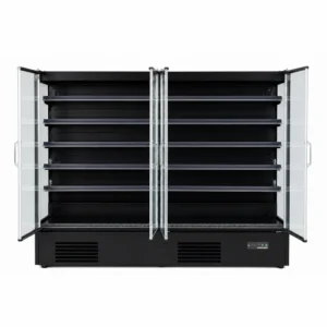 Commercial multideck display fridge with glass doors