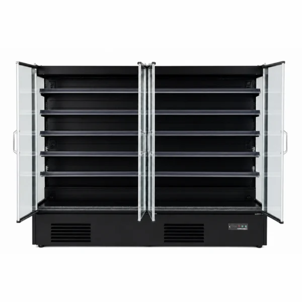 Commercial multideck display fridge with glass doors