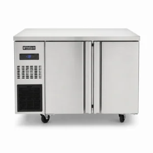 Under bench freezer with front-ventilated fan forced cooling