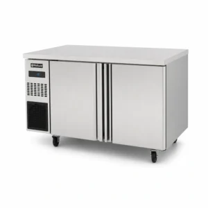 Commercial under bench freezer with stainless steel worktop