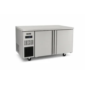 Commercial under bench freezer with stainless steel worktop