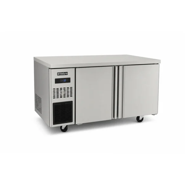 Commercial under bench freezer with stainless steel worktop