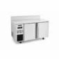 Stainless steel bench freezer with splashback for prep lines