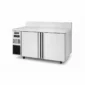 Two door stainless steel prep bench freezer with splashback