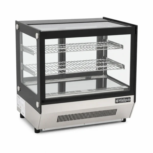 Countertop square glass cake display fridge for cafés and bakeries