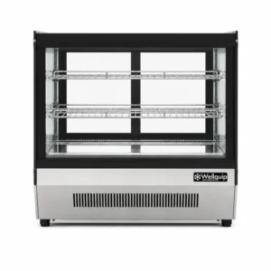 Commercial countertop dessert display fridge with panoramic glass