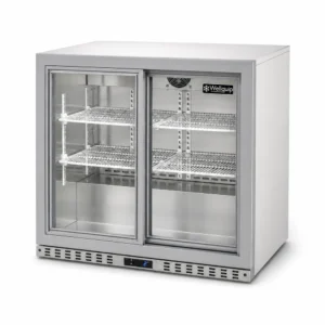2 sliding door back bar fridge with LED lighting