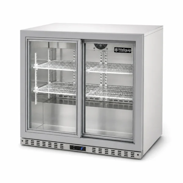 2 sliding door back bar fridge with LED lighting
