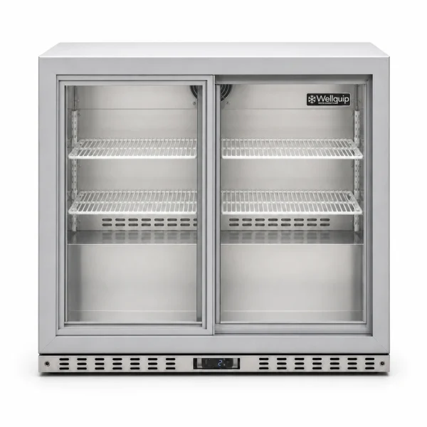 Wellquip BF230S stainless steel bar fridge front view