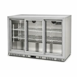 3 sliding door back bar fridge with LED lighting
