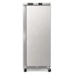 Single door upright storage freezer with fan-forced cooling
