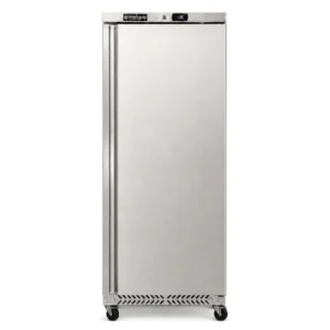 Single door upright storage freezer with fan-forced cooling