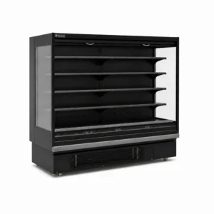 Open display merchandising fridge with air curtain cooling