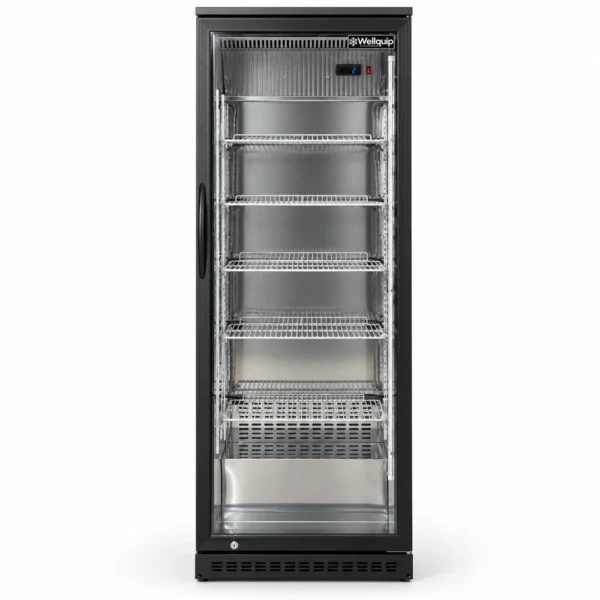 1 door upright bar fridge with LED lighting