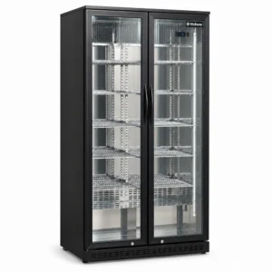 Commercial beverage fridge with Low-E glass doors