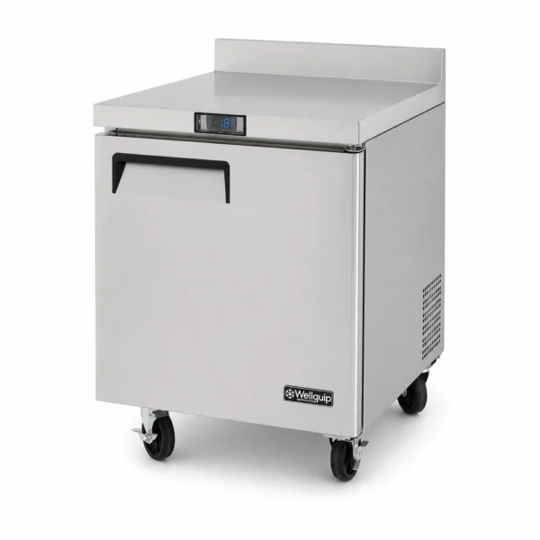 Wellquip USCB18 180L bench freezer with splashback