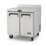 Wellquip USCB24 240L bench freezer with splashback