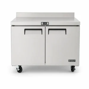 Wellquip USCB34 340L bench freezer with splashback