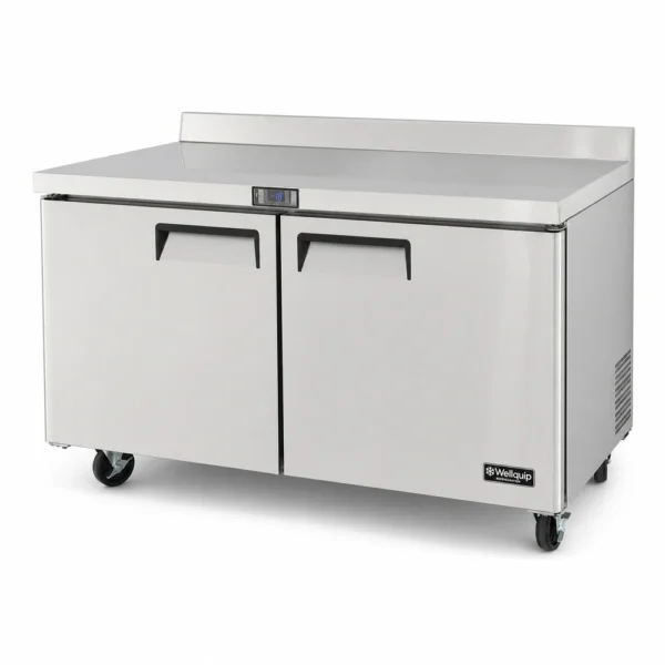 Wellquip USCB51 510L bench freezer with splashback