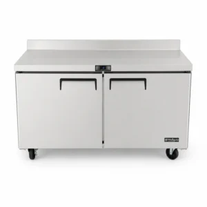 510L commercial kitchen bench freezer with splashback front view