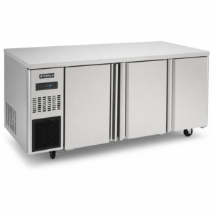 Commercial under bench freezer with stainless steel worktop