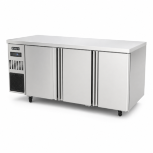 3 door solid stainless steel door under bench fridge with front ventilated fan forced cooling and auto defrost