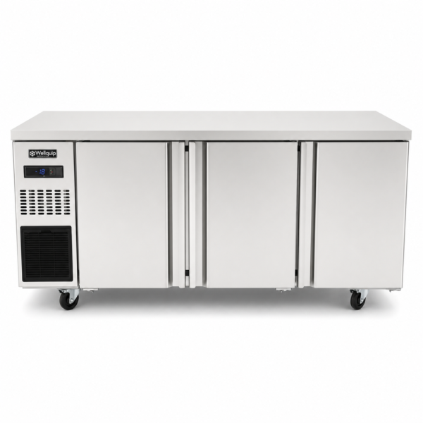510L commercial kitchen under bench freezer front view