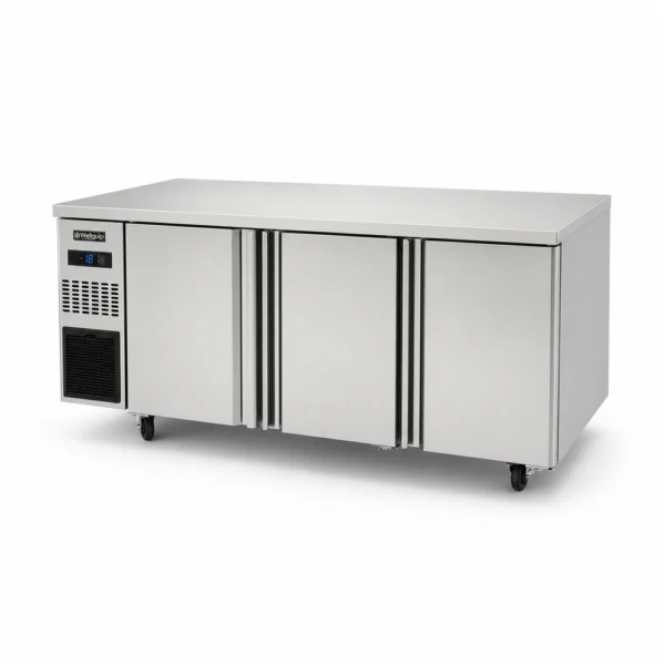 Three door stainless steel under counter freezer